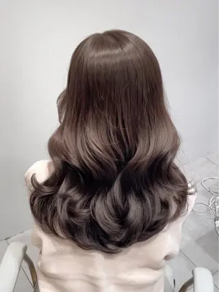 セミロング カラー ヘアアレンジ 🤎小顔レイヤー /ベージュ🤎友香のヘアスタイル