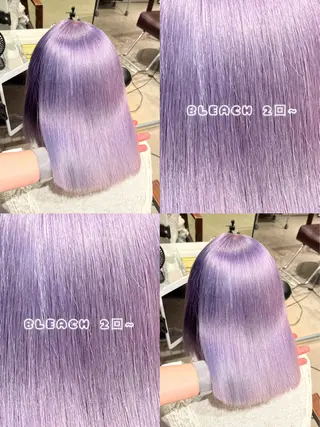 セミロング ハイトーン🫧艶髪 MAIKAのヘアスタイル