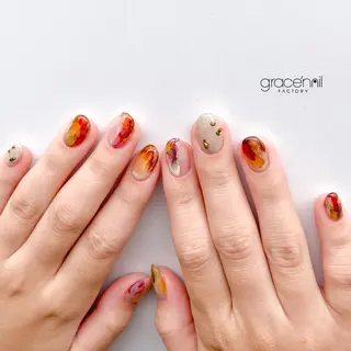 ネイル なんば堀江/育爪施術 ニュアンス✻Kaphのネイルデザイン