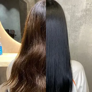 セミロング カラー ツバサ 髪質改善のヘアスタイル