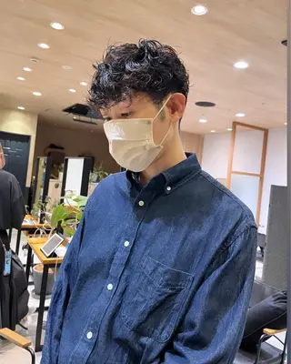 ショート パーマ メンズ 産休中です 艶カラー♡オカのヘアスタイル