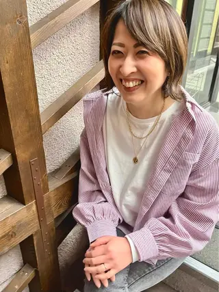 ミディアム カラー ママ美容師 *ヒマワリのヘアスタイル