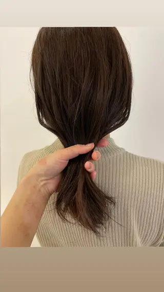 ミディアム 表参道ミディアム レイヤー山岸季生のヘアスタイル