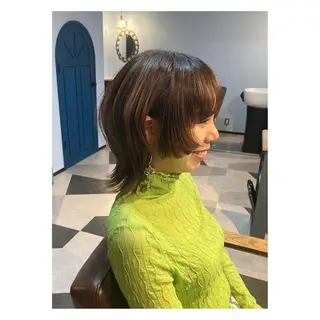 ミディアム カラー 中野 誠子のヘアスタイル