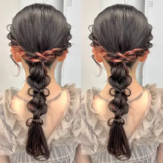 ロング ヘアアレンジ ヘアメ🎀推しカラー 🥣横浜/しほ🧸のヘアスタイル