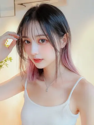 ミディアム 嶋田 侑弥のヘアスタイル