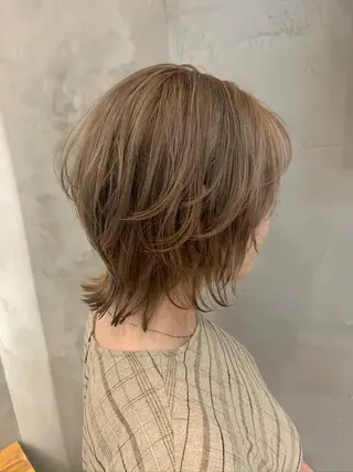 ショート カラー パーマ ヘアアレンジ 顔周りカット・相談 レイヤーも◎しずくのヘアスタイル