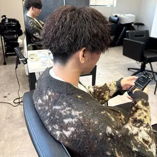 ミディアム パーマ メンズ 浜松/メンズサロン/ Yuna🐈‍⬛🫧のヘアスタイル