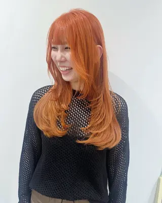 ロング カラー 小顔レイヤー/ ベージュ🤍Rieのヘアスタイル