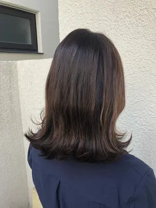ミディアム カラー パーマ ヘアアレンジ 【白髪ぼかし 専門GBG】自由が丘のヘアスタイル