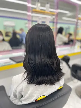 セミロング ヘアアレンジ Ryo横浜韓国ヘア/ 曲がる縮毛矯正特化のヘアスタイル