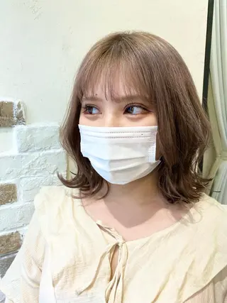 ミディアム カラー ショート 縮毛矯正 レイヤー🌿FUKUのヘアスタイル