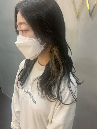 セミロング カラー 韓国×髪質改善カラー 💎hinaのヘアスタイル