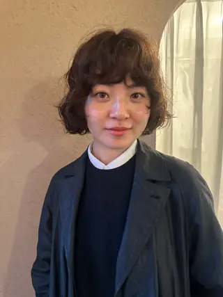 ショート カラー パーマ ボブ/レイヤー/ケア パーマ/リュウタのヘアスタイル