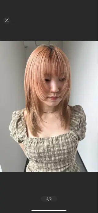 ミディアム カラー ヘアカラー&縮毛矯正 STAR☆RIVERのヘアスタイル