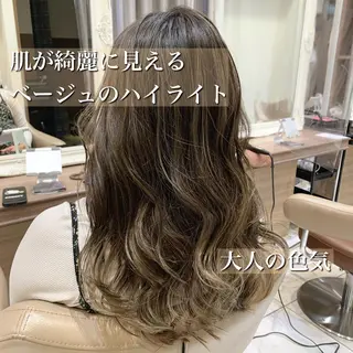 ロング カラー ヘアアレンジ 白髪ぼかしハイライト 茗荷谷駅徒歩2分のヘアスタイル
