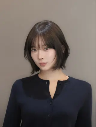 ショート カラー 🫧ボブカットモデル 韓国透明感カラー🫧のヘアスタイル