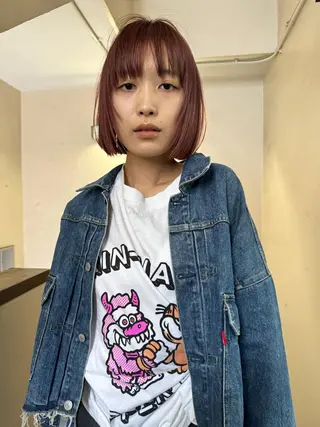 ショート カラー ヘアアレンジ 丸山渉/表参道 レイヤーボブのヘアスタイル