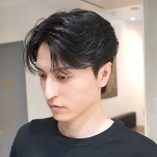 ショート パーマ メンズ 岡田大志🇰🇷 中/韓メンズヘアのヘアスタイル