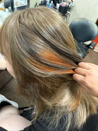ミディアム カラー ミキ美容室 マコのヘアスタイル