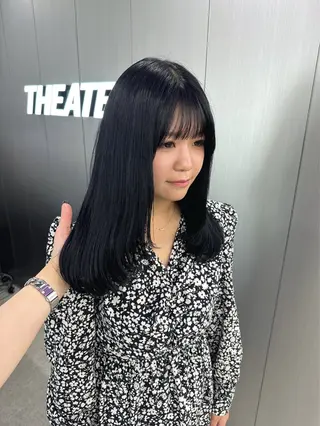 ロング カラー 暗髪🩶ラベンダー/ ブルー/ユウナ🤍のヘアスタイル