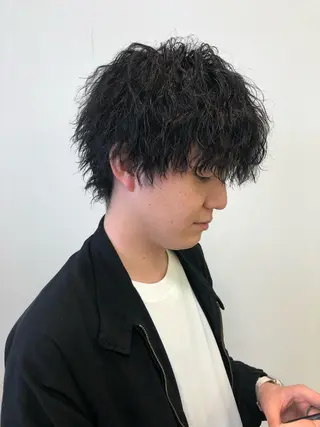 ショート カラー パーマ ヘアアレンジ メンズ ❣️倉敷❣️美髪 カラー能登一成のヘアスタイル