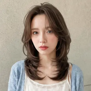 セミロング レイヤーカット/韓国 🤎きのした いちかのヘアスタイル