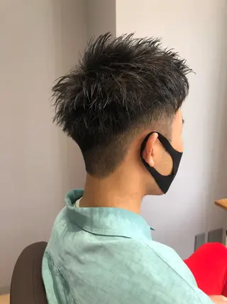 ショート パーマ メンズ 関西センターパート メンズモデル募集のヘアスタイル