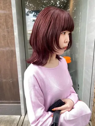 ミディアム カラー qpula クプラのヘアスタイル