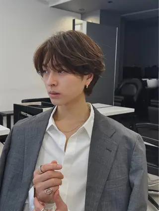 ミディアム 前田 翔哉のヘアスタイル