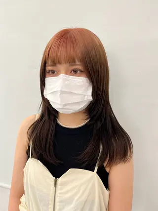 セミロング カラー エクステ ハイトーン 💭黒崎ハルカのヘアスタイル