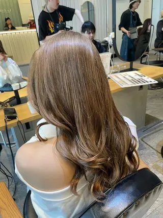 セミロング カラー 💘韓国レイヤー上 品カラーruru💘のヘアスタイル