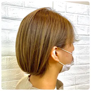 ショート カラー レイヤー/艶カラー 奥野恭平のヘアスタイル