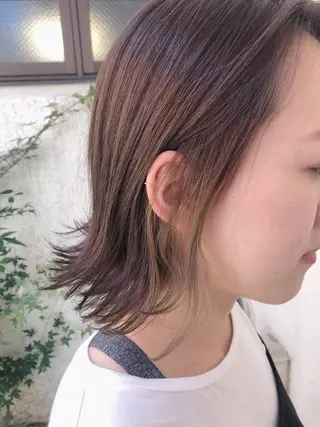 ミディアム カラー パーマ ヘアアレンジ 【白髪ぼかし 専門GBG】自由が丘のヘアスタイル