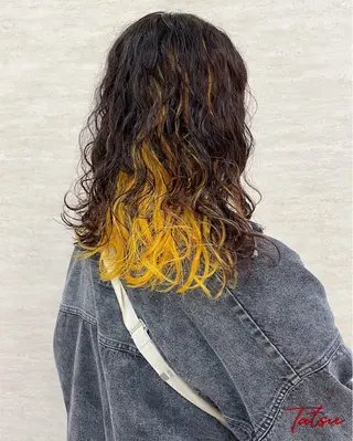 セミロング カラー Tatsu/newi 大分 ハイトーンのヘアスタイル