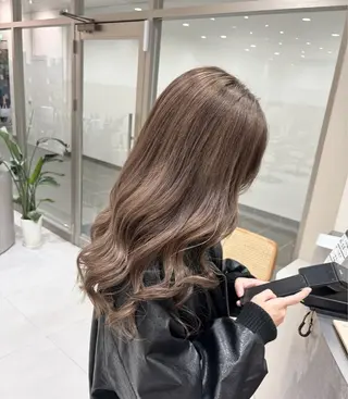 ロング カラー Ken 曲がる縮毛矯正/韓国のヘアスタイル