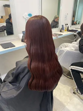 ロング カラー ヘアアレンジ 🇰🇷韓流暖色ヘア 🍒saaya🍒のヘアスタイル