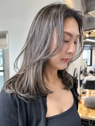 ミディアム カラー ヘアアレンジ 北間 寛哉のヘアスタイル