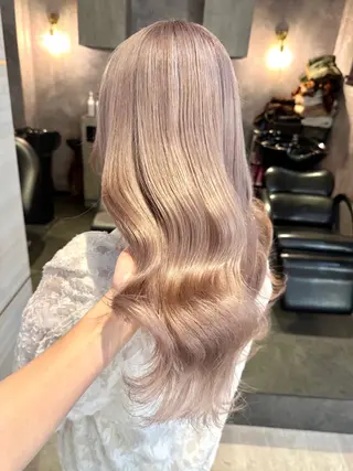 セミロング カラー パーマ ヘアアレンジ メンズ 🌱巴結生🌿大宮 ☁️ミルクティーのヘアスタイル