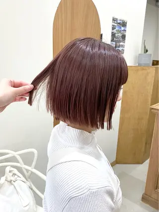 ミディアム カラー ヘアアレンジ ハル🌸柔色/ ブリーチなし/艶髪のヘアスタイル