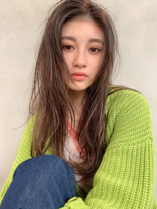 ロング カラー ヘアアレンジ 小顔レイヤー×コンパ クトボブ/林隆平のヘアスタイル