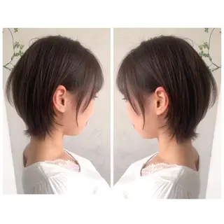 ショート カラー 京都大人女性ショート 徒歩1分/秋山のヘアスタイル