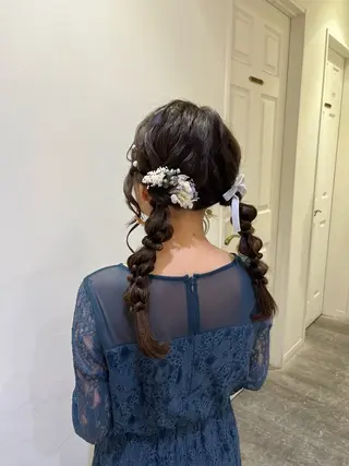 ヘアアレンジ エクステ🎀 暖色カラー🎀amiのヘアスタイル
