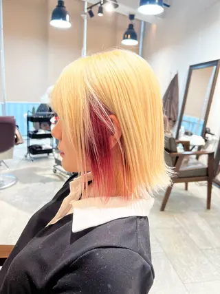 ミディアム カラー ヘアアレンジ 🌈インナーカラー ‘ショウマ’🌈のヘアスタイル