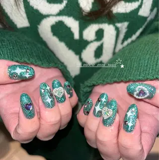 ネイル ˚✧⁺⭐︎༚moca miyuu⁎⁺˳✧༚のネイルデザイン
