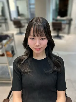 ロング カラー ninaアイドル前髪 ×透明感🎀のヘアスタイル