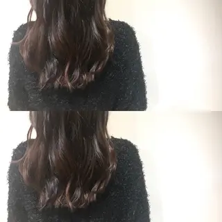 セミロング カラー 小栗 麻衣のヘアスタイル