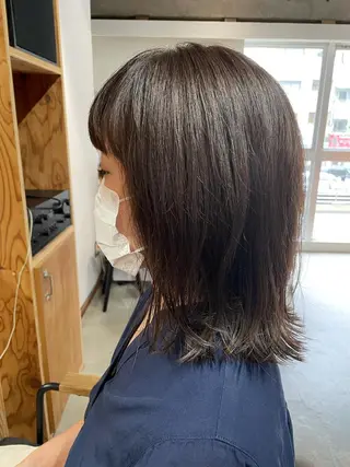 セミロング カラー パーマ ヘアアレンジ 暖色ボブ 🍊rikakoのヘアスタイル