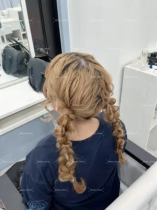 セミロング ヘアアレンジ Hairset minoriのヘアスタイル