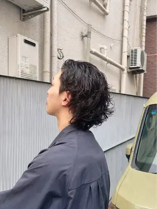 ショート カラー パーマ メンズ calna by ELMO  上ノ井のヘアスタイル